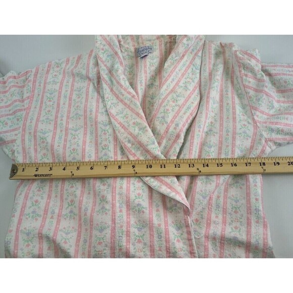 Lanz of Salzburg Tyrolean Flannel Wrap Robe Heart Flowers Pink Long Womens Small - Picture 12 of 14